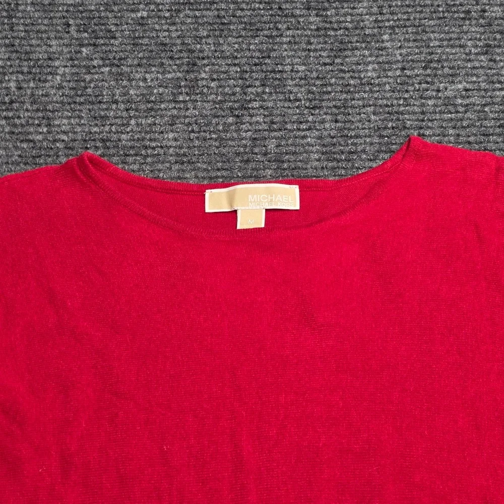 Michael Kors Crew Neck Sweater‎ Top Women Size Medium Red Long Sleeve